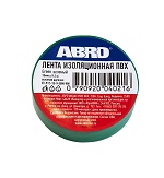 Изолента ПВХ зелёная 15 мм X 9,1 м ABRO